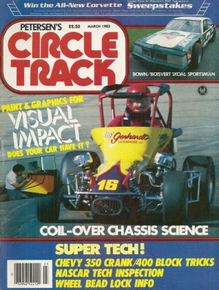 CIRCLE TRACK 1983 MAR - COIL-OVER SCIENCE, 57 KURTIS ROADSTER MIDGET, BOWN